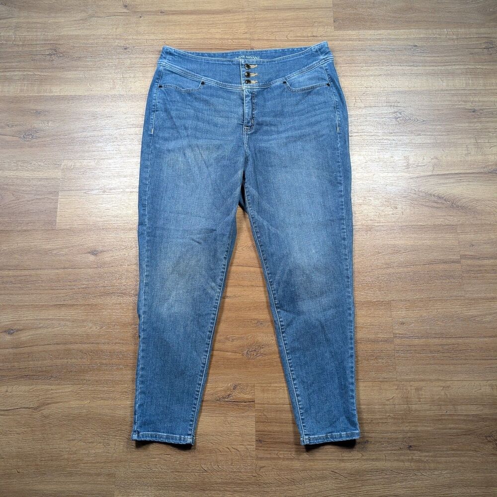Vintage Lane Bryant Skinny Jeans Women's 18R Blue Denim High Rise Stretch